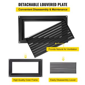 Griglia di Ventilazione Antiallagamento da 8 Pollici di Altezza x 16 Pollici di Larghezza, Struttura in Acciaio Nera da Parete per Ridurre il Rischio di Danni da Alluvione - Product Image 6