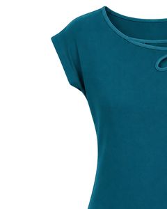 Camiseta de Cuello Redondo con Flores para Mujer, Color Azul Turquesa, Personalizada por el Fabricante, Blusa Informal de Manga Corta para Verano, Suave, Transpirable, para Uso Diario - Product Image 3