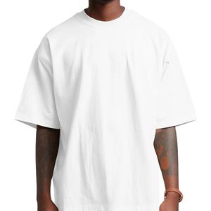 T-shirt en coton formel à manches courtes pour homme, logo personnalisé OEM, poids lourd, streetwear, tricoté, écologique, surdimensionné - Product Image 1