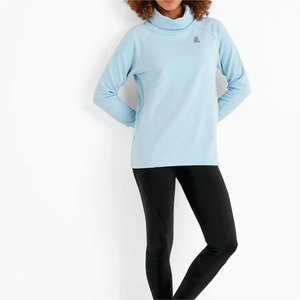 T-shirt décontracté d'été à col roulé pour femme, manches longues, 100 % coton biologique, respirant, écologique, séchage rapide, avec logo - Product Image 2