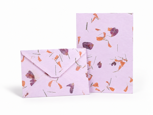 Enveloppes en papier fleuri séché faites à la main avec un ensemble de cartes pour invitations de mariage et cartes de vœux - Product Image 2