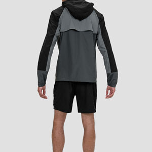 Custom Nylon Tracksuit <b>Wind</b> <b>Breaker</b> Zip up Hoodie and Shorts Set - Product Image 3