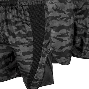Premium Black Camo Boxing Shorts - Breathable Mesh Side <b>Panel</b> Muay Thai Trunks - Professional MMA & Kickboxing Training Gear - Product Image 5
