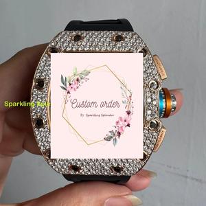 VVS เพชรโมอิสเพชรกรอบหน้าปัดสีพรีเมี่ยมสายหนังคุณภาพระดับพรีเมี่ยม - Product Image 1