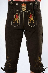 Shorts en cuir traditionnels bavarois pour hommes, brodés, style Lederhosen, pour festivals et événements culturels - Product Image 3