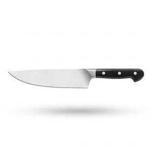 Cuchillo de Chef Clásico de 8 Pulgadas, Hoja Plateada Lisa, Mango Negro con Tres Remaches, Cuchillo de Cocina para Cortar Frutas y Verduras en Rodajas y en Cubos, Preparación de Alimentos - Product Image 2