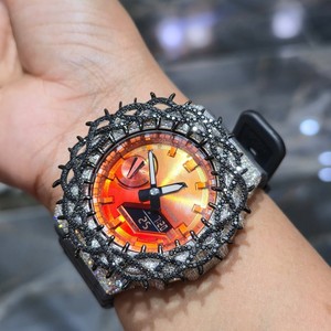 Iced Out Moissanite <b>Watch</b> Stainless Steel Case Sapphire Crystal Analog Quartz Unisex Hip Hop Streetwear Stylish Jewelry - Product Image 5