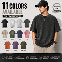 Camiseta Oversize de Algodón Lavado de 230G para Hombre, Estilo Urbano Vintage, Hombro Caído, Lisa, Personalizable con Logotipo OEM