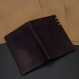 Portefeuille vertical en cuir texturé marron pour homme, porte-cartes mince, luxe vintage, couture à la main, multi-poches, porte-cartes de crédit, porte-monnaie - Product Image 4