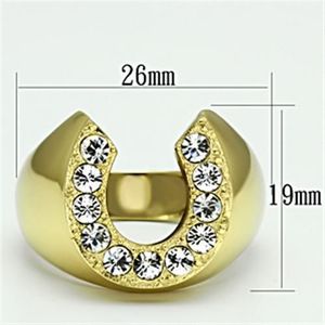 TK717 Anello in Acciaio Inossidabile di Alta Qualità con Cristallo e Placcatura in Oro IP (Ion Plating) per Piatti e Vassoi Trasparenti - Product Image 2