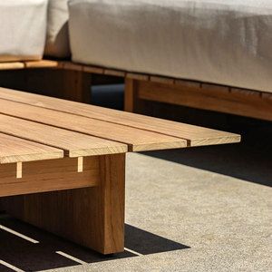 Mesa de Centro de Madera de Teca Sólida Hecha a Mano, Moderna, Minimalista, Ecológica y Duradera para Terraza de Hotel o Villa Contemporánea - Product Image 6