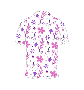 Polo Personalizado con Diseño Floral Rosa, Polo de Golf Sublimado de Manga Corta, Ropa Deportiva Casual para Equipos - Product Image 1