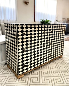 Decorative Bone Inlay Cabinet Handmade Wooden Organizer <b>Chest</b> for Modern Interiors - Product Image 4