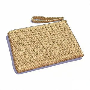 Bolsos de mano cuadrados pequeños de paja tejida populares al por mayor de fábrica para mujer, impermeables, con cremallera y forro de nailon, portátiles - Product Image 4