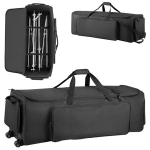 Borsa per il trasporto di strumenti a percussione 1680D con ruote, maniglia robusta e cerniera scorrevole, custodia resistente per il trasporto di set di strumenti musicali - Product Image 1