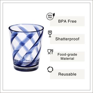 [Holar] Vasos de Plástico Reutilizables de 21 oz, Diseño Simple con Rayas Azules, Hechos en Taiwán, Resistentes a los Golpes, para Bares, Campamentos y Restaurantes - Product Image 2