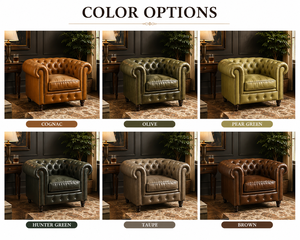 Fauteuil Chesterfield élégant en cuir marron vintage avec garniture cloutée, fauteuil d'appoint de luxe pour salon - Product Image 6