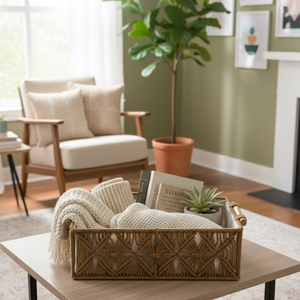 JNC Macrame Eco Friendly Handmade Macrame Storage <b>Basket</b> for Home Decoration - Product Image 6