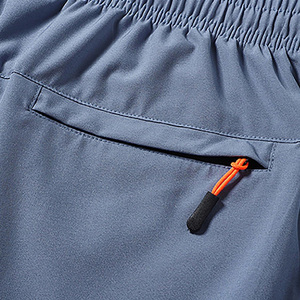 Men's Light Blue Solid Quick Dry Shorts <b>Elastic</b> Waist Drawstring Zipper Pocket Casual Workout Running Shorts - Product Image 4