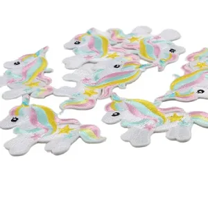 Iron on Unicorn Patch <b>Embroidered</b> Applique Nonwoven Felt Patches Woven Fabric Eco-Friendly for Bags Clothing Home Decor - Product Image 1