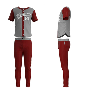 Uniforme de Béisbol Gris Marrón, Ropa de Equipo Cómoda, Tela Suave al Tacto, Impresión por Sublimación, Último Modelo de Uniforme de Béisbol para Hombre - Product Image 4