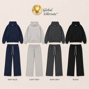 Ensemble sweat-shirt et pantalon de survêtement en tissu molletonné en coton - Product Image 1