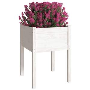 Ensemble de 2 jardinières durables en pin massif blanc 19,7x19,7x27,6 pouces Pots et jardinières à fleurs - Product Image 3