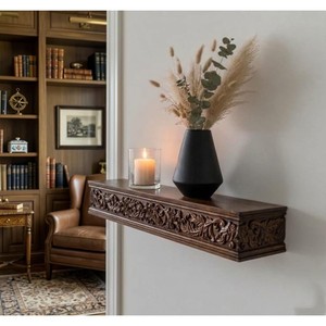 Sheesham Wood wooden <b>wall</b> <b>shelves</b> and <b>floating</b> <b>shelves</b> OEM Custom Wholesale | Aqdus Saleem India - Product Image 1