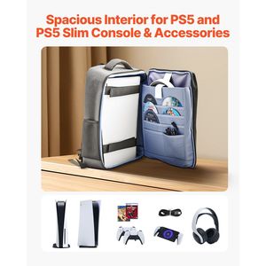 Mochila de doble hombro PS5 Bolsa de viaje para Playstation 5 PS5 Estuches delgados para jugadores de videojuegos hechos de nailon duradero - Product Image 3