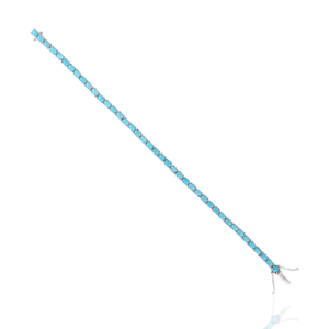 Pulsera de tenis elegante de plata de ley 925 con turquesa natural ovalada de 4x3mm para mujer - Precio al por mayor - Product Image 6