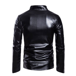 Veste en cuir de qualité au meilleur prix, veste en cuir sur mesure pour homme, mode fabriquée au Pakistan, veste en cuir PU noire pour homme, veste moto - Product Image 2