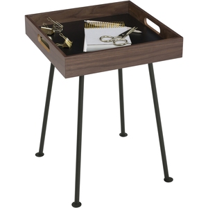 Modern Durable <b>Coffee</b> Table with Black Tapered Metal Legs Detachable Top <b>Can</b> Use As Tray with Handle for Living Room - Product Image 5