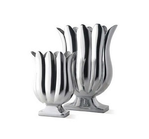 Vases de table géométriques blancs, ensemble de 2 vases décoratifs en métal faits à la main pour la maison, les mariages, les anniversaires, les arrangements floraux - Product Image 2