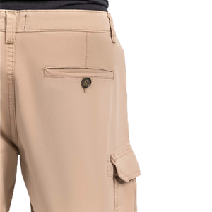 Men's <b>Lightweight</b> 100% Cotton Knitted <b>Cargo</b> <b>Shorts</b> with Quick Dry Drawstring Closure Front Logo Pockets OEM Service - Product Image 6