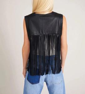 Chalecos de Motociclista de Cuero Genuino para Mujer, Diseño Moderno, Ecológicos, Transpirables, de Alta Calidad, Color Personalizado, Cuello en V, Gran Venta - Product Image 2