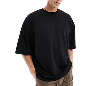 Camiseta Casual Oversize de Estilo Urbano para Hombre, Corte Regular, Lona Sólida, Ecológica, de Secado Rápido, con Logotipo Personalizado - Product Image 5