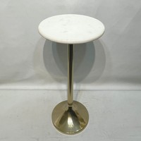 Table d'appoint moderne avec plateau en marbre et base en fer doré, table ronde pour salon, chambre à coucher, meubles de maison