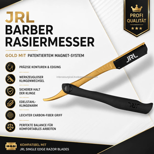 JRL Magnetic Straight Edge Barber Razor Premium Stainless Steel Replaceable Blade Steel Handle for <b>Men</b> Barber Shop Use OEM - Product Image 6