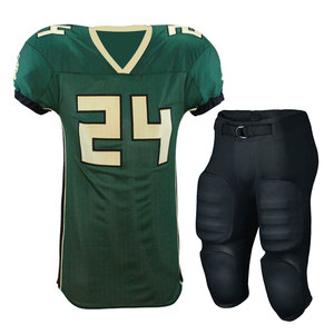 Green V-Neck American Football Jersey with Number 24 and Black Pants Set for Men Adult Athletic Wear Sports Uniform - Product Image 4