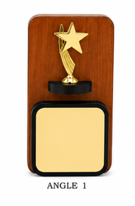 •Custom wooden <b>trophy</b> with personalized <b>engraving</b>. - Product Image 1