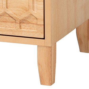 Modern Kayla Nightstand Solid Teak Wood <b>High</b> Quality Natural Finish 2 Drawers Bedroom Furniture Home Use - Product Image 4