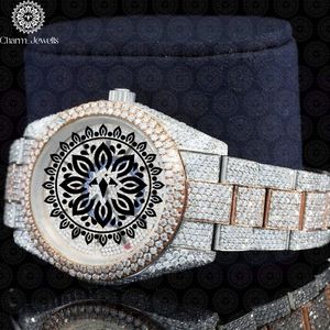 Montre de luxe pour femme Charm_Jewells en acier inoxydable, boîtier rond 38 mm, quartz analogique, bracelet en cristal de saphir et diamants, tendance - Product Image 2