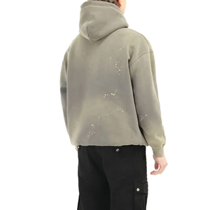Comfortable Oversized <b>Pullover</b> <b>Men</b> Sun Faded Hoodie for Everyday Wear Cotton Sun Faded Distressed <b>Men</b> Hoodie In Low MOQ - Product Image 6