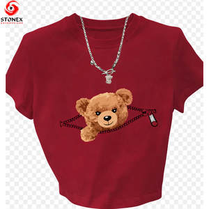 Camiseta Corta de Moda Casual Ecológica Vintage para Mujer, Personalizada con Logotipo, Venta Caliente - Product Image 1