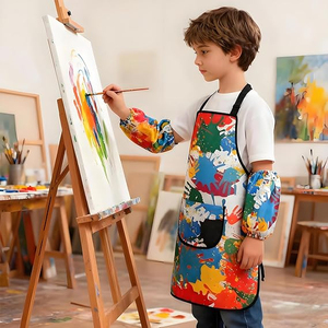 Juego de Delantales de Arte Ajustables con Bolsillos de Poliéster/Algodón para Niños, Unisex, Personalizados, para Pintura, Manualidades y Cocina - Servicio OEM - Product Image 4