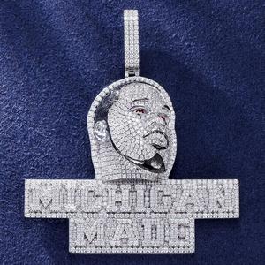 จี้ห้อยคอ Bereal Custom Vvs Iced Moissanite 3D V Vendetta ลายการ์ตูนฮิปฮอปสุดเทรนดี้ สำหรับผู้ชาย ชุบโรเดียมแท้บนเงินแท้ - Product Image 1