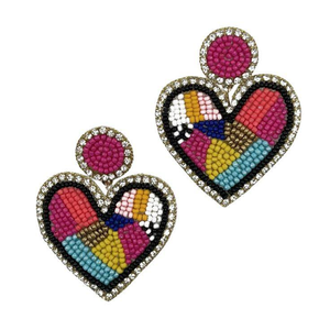 Pendientes de hoja de limón con bordado de diseño nuevo y cuentas de semillas, para mujeres y niñas, de Blossom Craft India. - Product Image 5