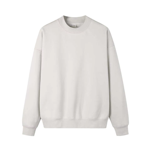 Sweat-shirt col montant style universitaire personnalisé en tissu de laine décontracté avec lettres brodées sur le devant, écologique pour l'hiver - Product Image 2