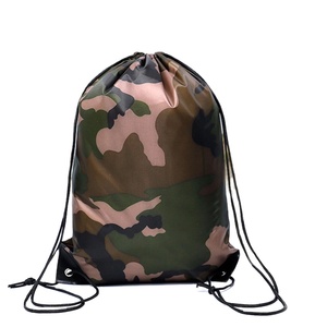 Camouflage <b>Drawstring</b> <b>Backpack</b> Polyester Portable Sport Bag for Outdoor Use Wholesale Pack OEM Supplier - Product Image 3
