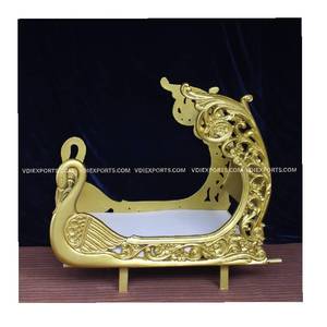 รถพิธีแต่งงานโบราณสีน้ำตาลทองเข้มแกะสลักลายหงส์ ดีไซน์หรูหรา ตกแต่งด้วยไม้สัก สำหรับงานแต่งงานในสถานที่ต่างๆ - Product Image 1